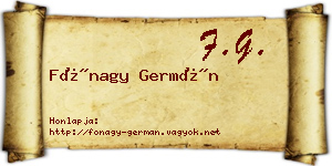 Fónagy Germán névjegykártya